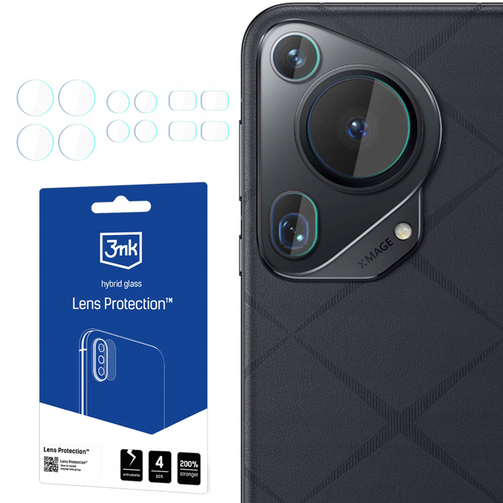 Osłona na aparat 3mk Lens Protection dla Huawei Pura 70 Ultra, 4 zestawy.